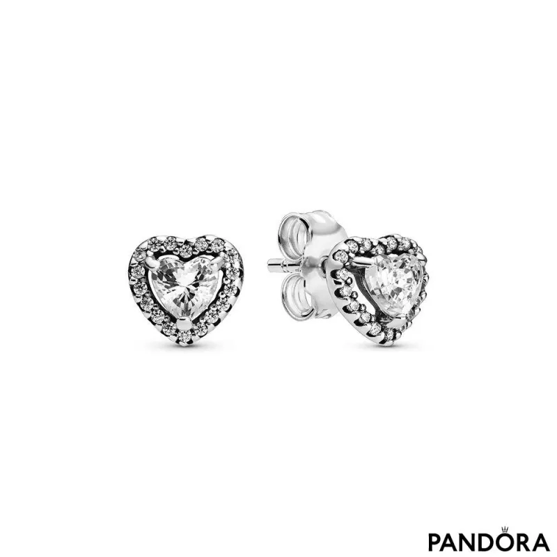 Elevated Heart Stud Earrings | PANDORA