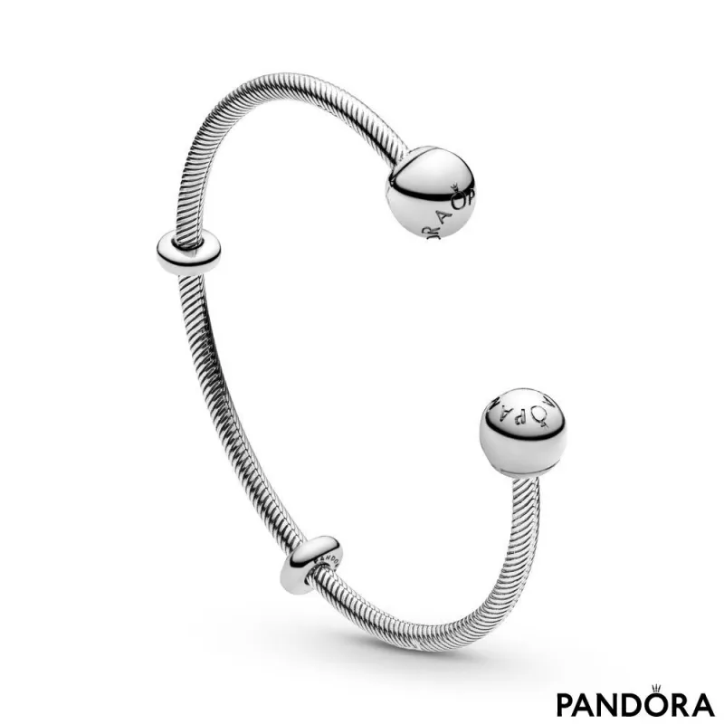 Pandora Moments Snake Chain Style Open Bangle | PANDORA