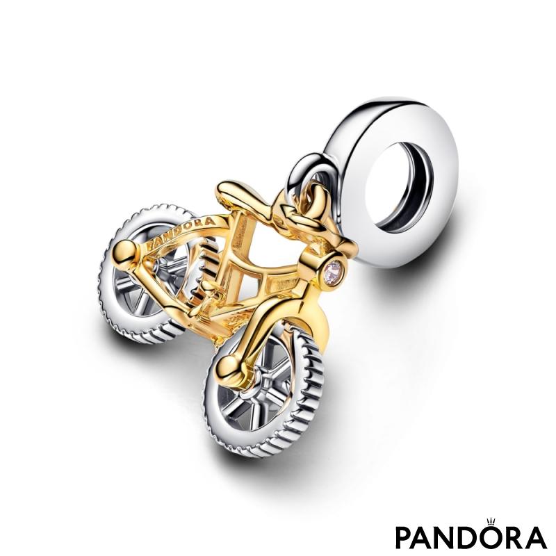 Two-tone Spinning Wheels Bicycle Dangle Charm 