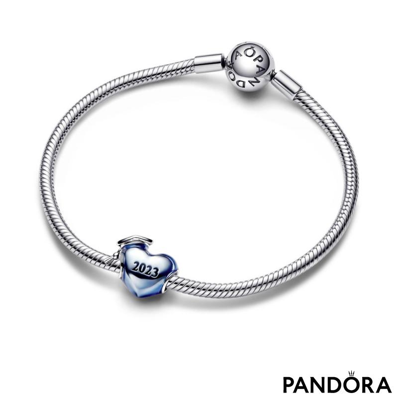 Pandora Blue 2023 Graduation Heart & Bag Charm Holder Set